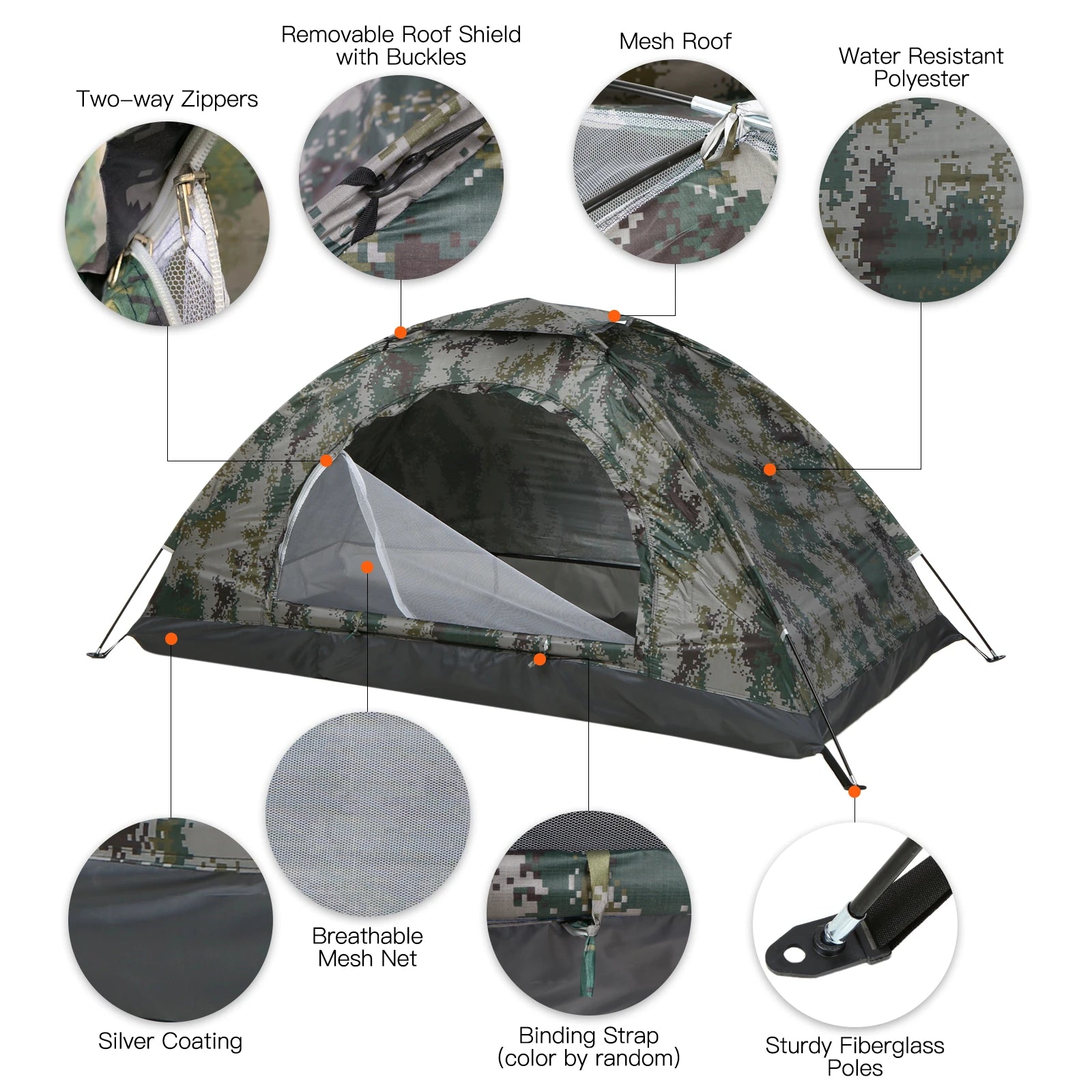 Tomshoo Ultralight 1‑2‑Person UPF 30+ Camping Tent