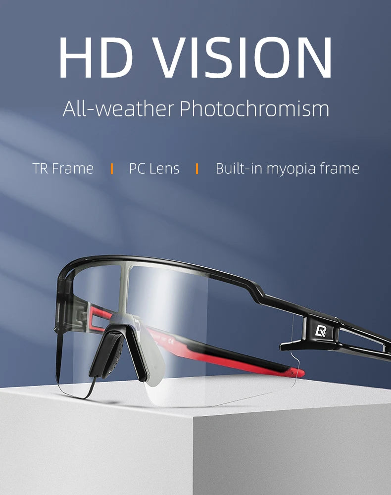 ROCKBROS Photochromic Cycling Glasses – UV400 Polarized Bike Eyewear