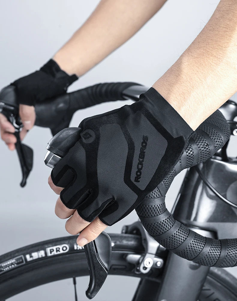 ROCKBROS Fingerless Breathable Cycling Gloves for Summer