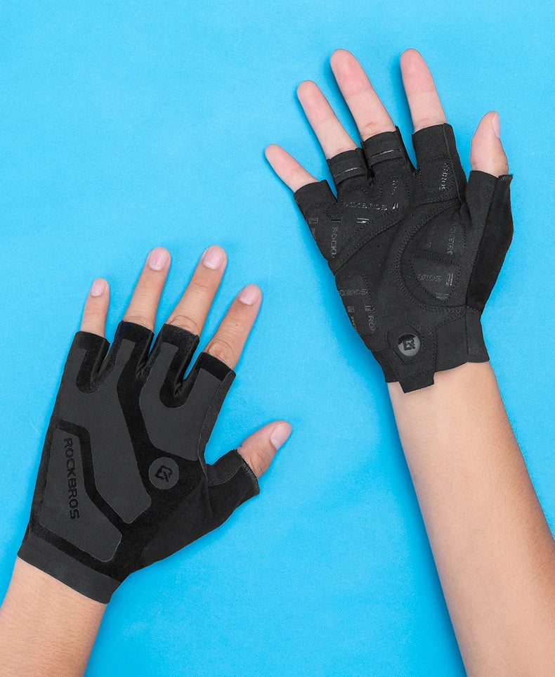 ROCKBROS Fingerless Breathable Cycling Gloves for Summer