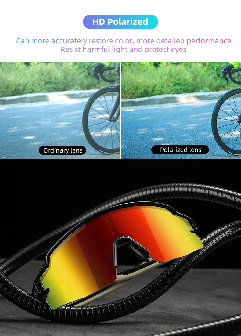 ROCKBROS Photochromic Cycling Glasses – UV400 Polarized Bike Eyewear