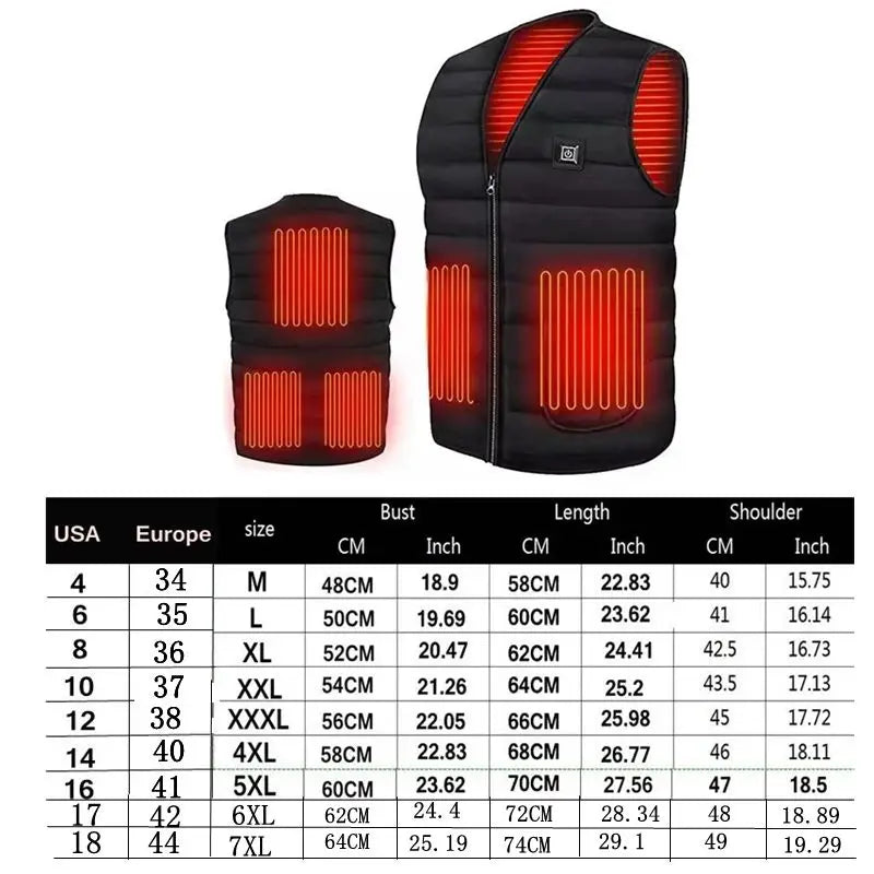 USB Smart Heated Vest for Men & Women