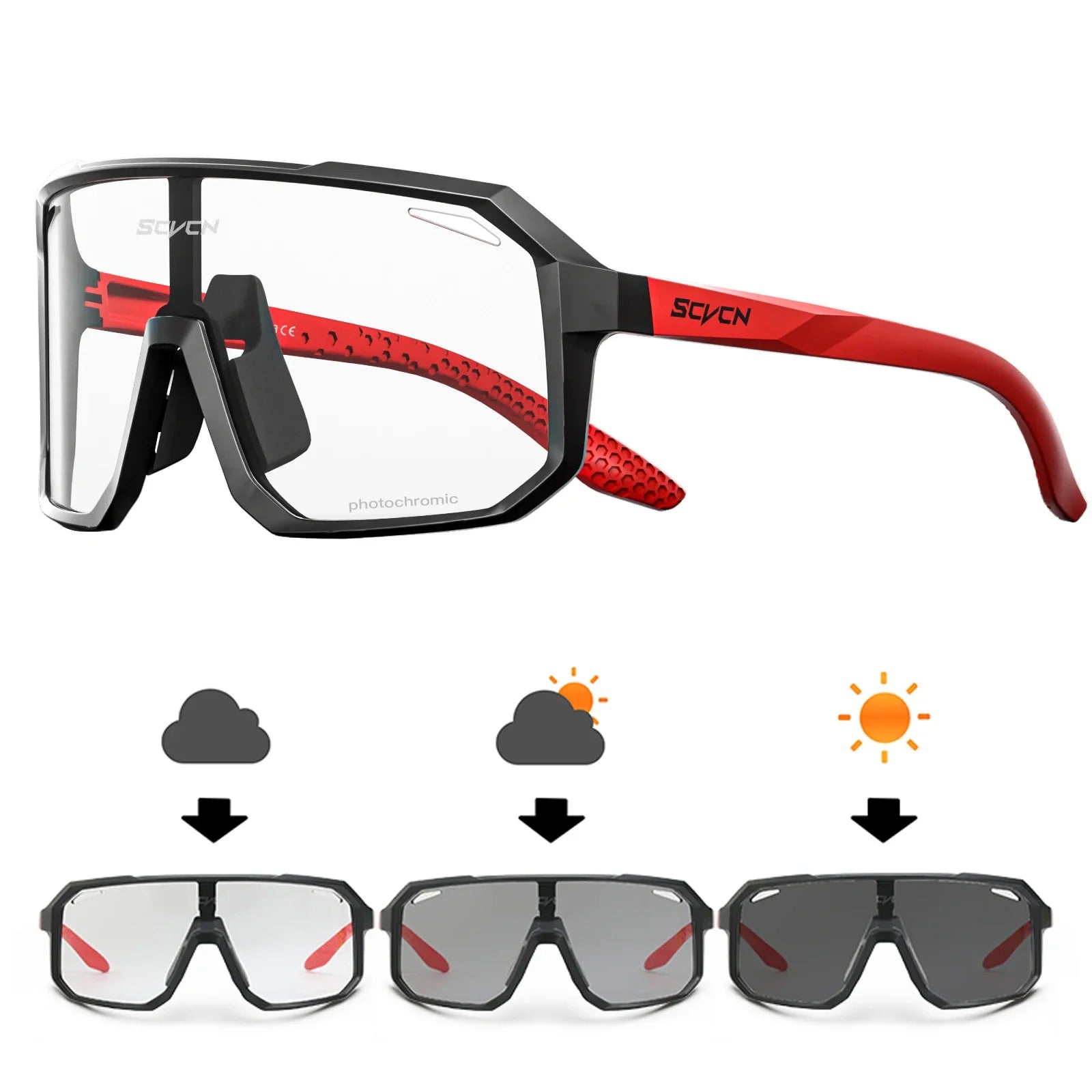SCVCN Photochromic Cycling Sunglasses for Men & Women