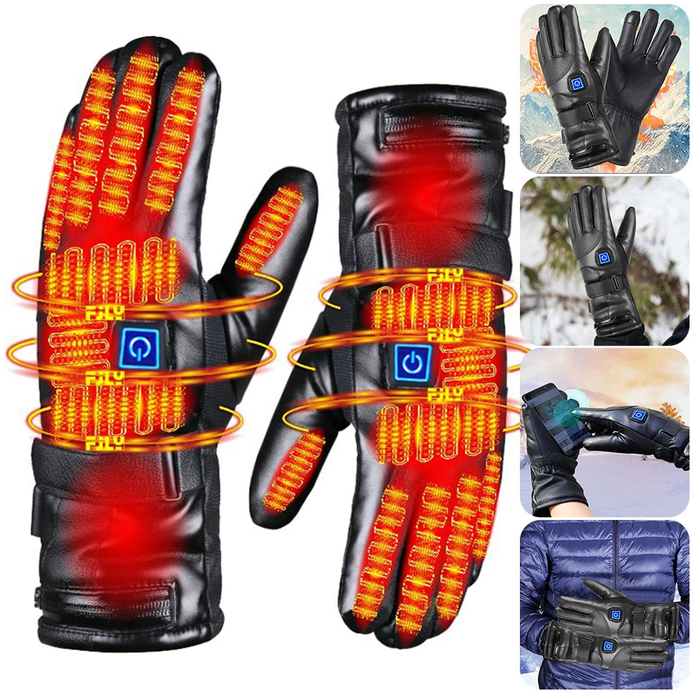 Rechargeable Heated Winter Gloves with 3 Heat Levels