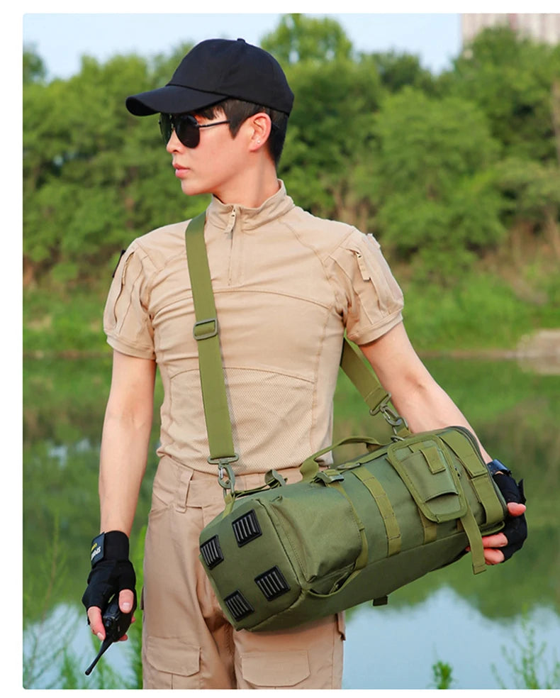 Tactical Fishing Backpack with Rod Holders & MOLLE System