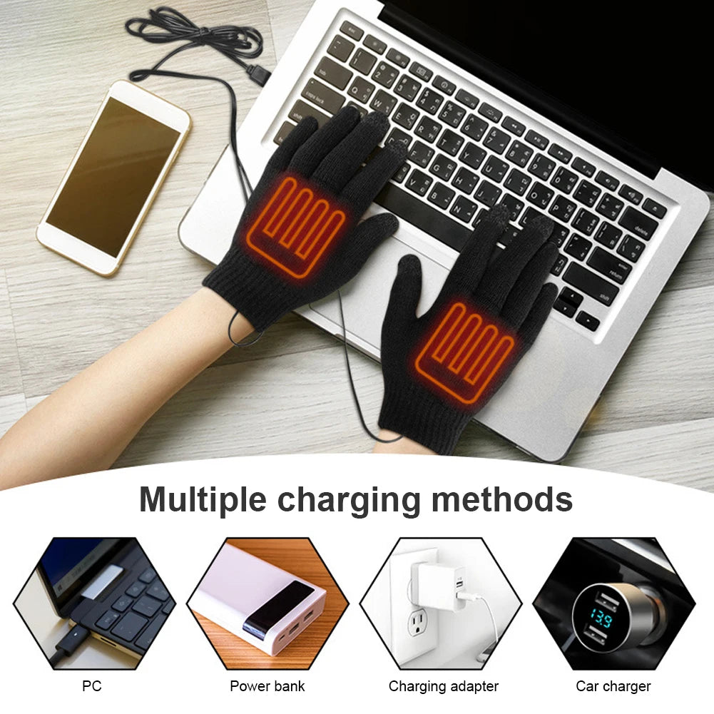 Rechargeable Winter Heated Touchscreen Friendly Gloves