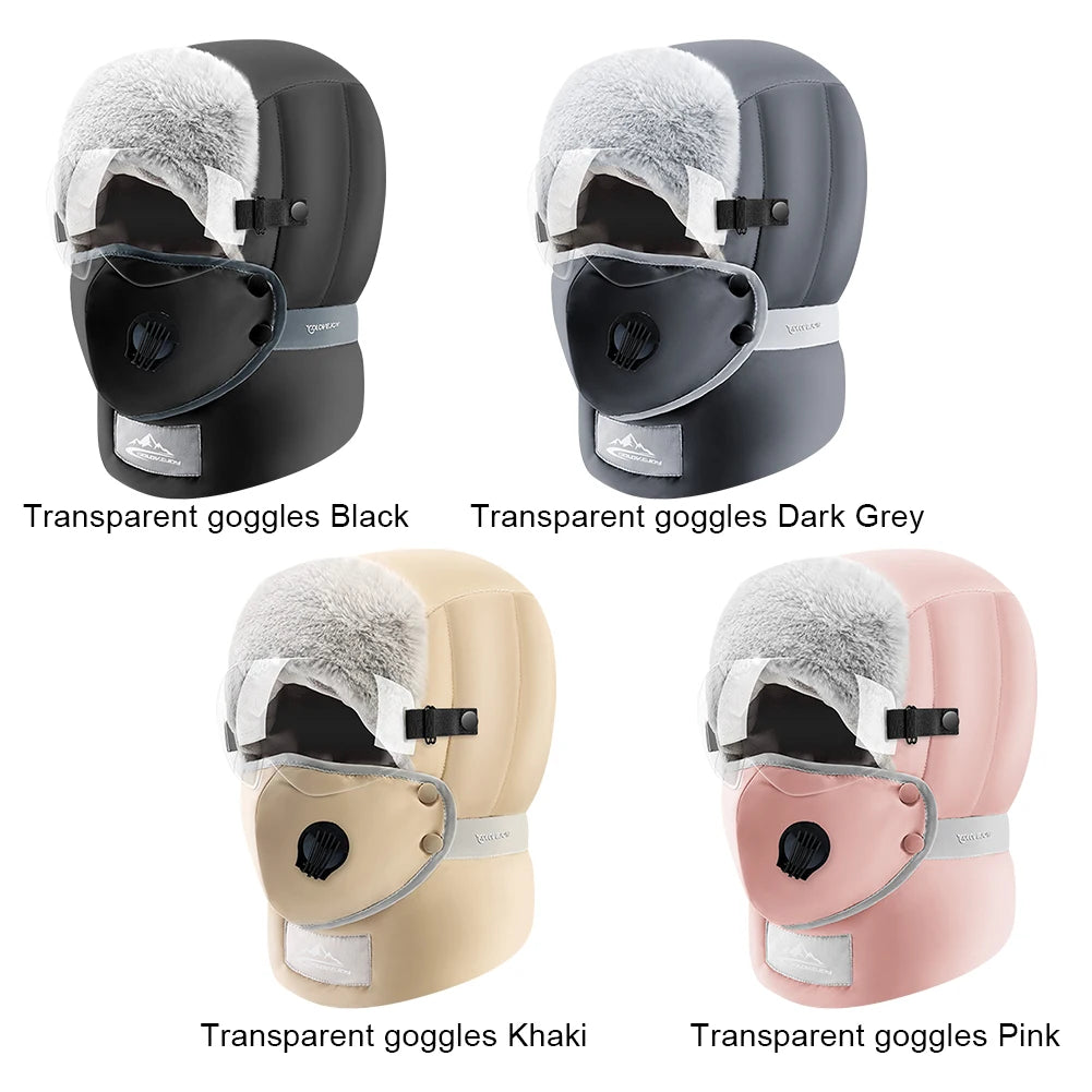 Winter Windproof Balaclava Hat with Goggles – Unisex Outdoor Ski Cap