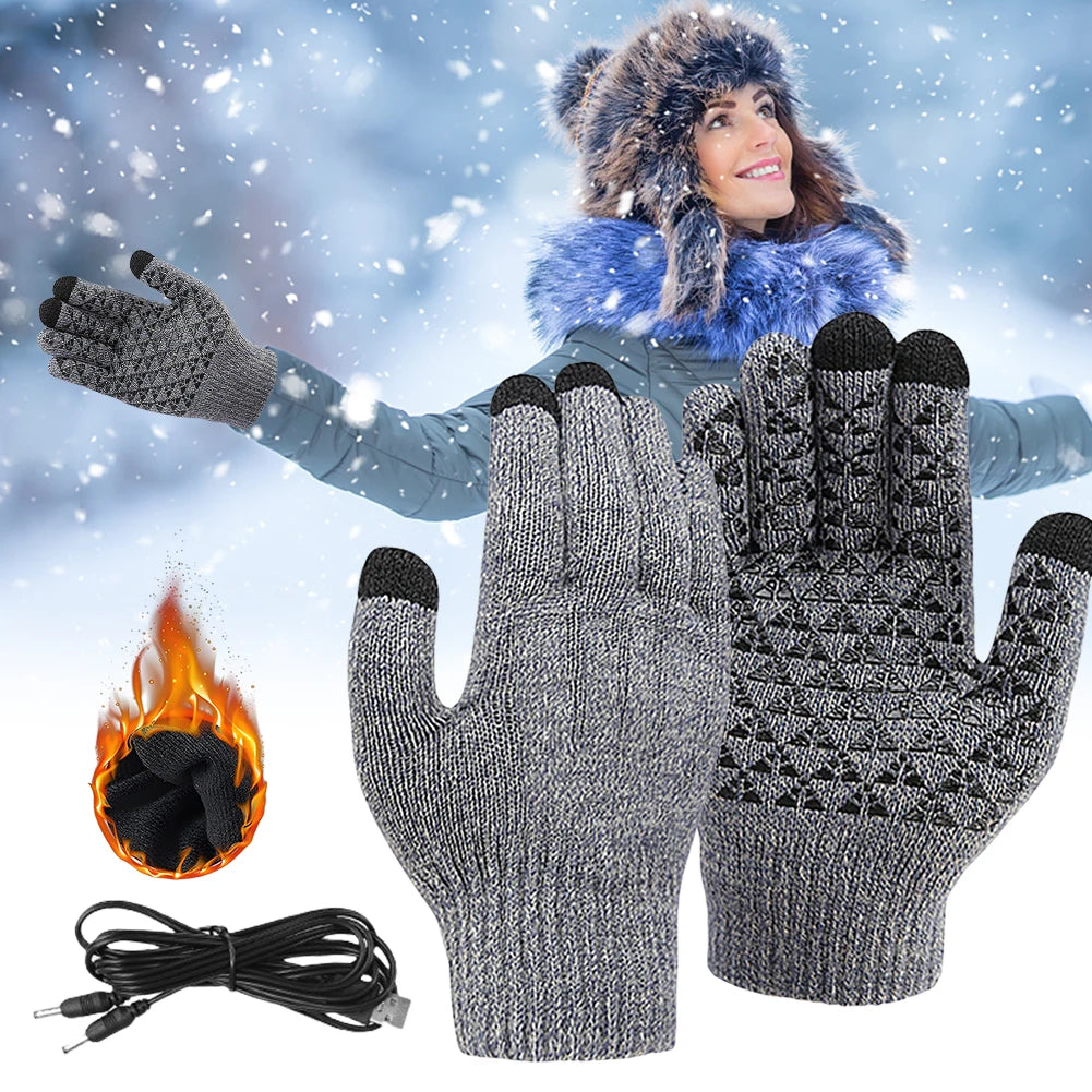 Rechargeable Winter Heated Touchscreen Friendly Gloves