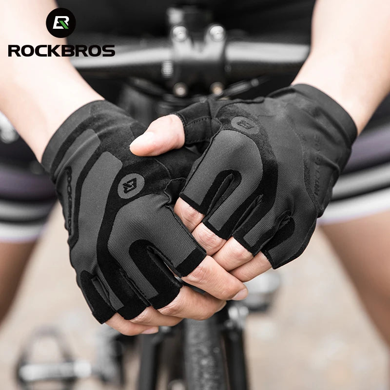 ROCKBROS Fingerless Breathable Cycling Gloves for Summer