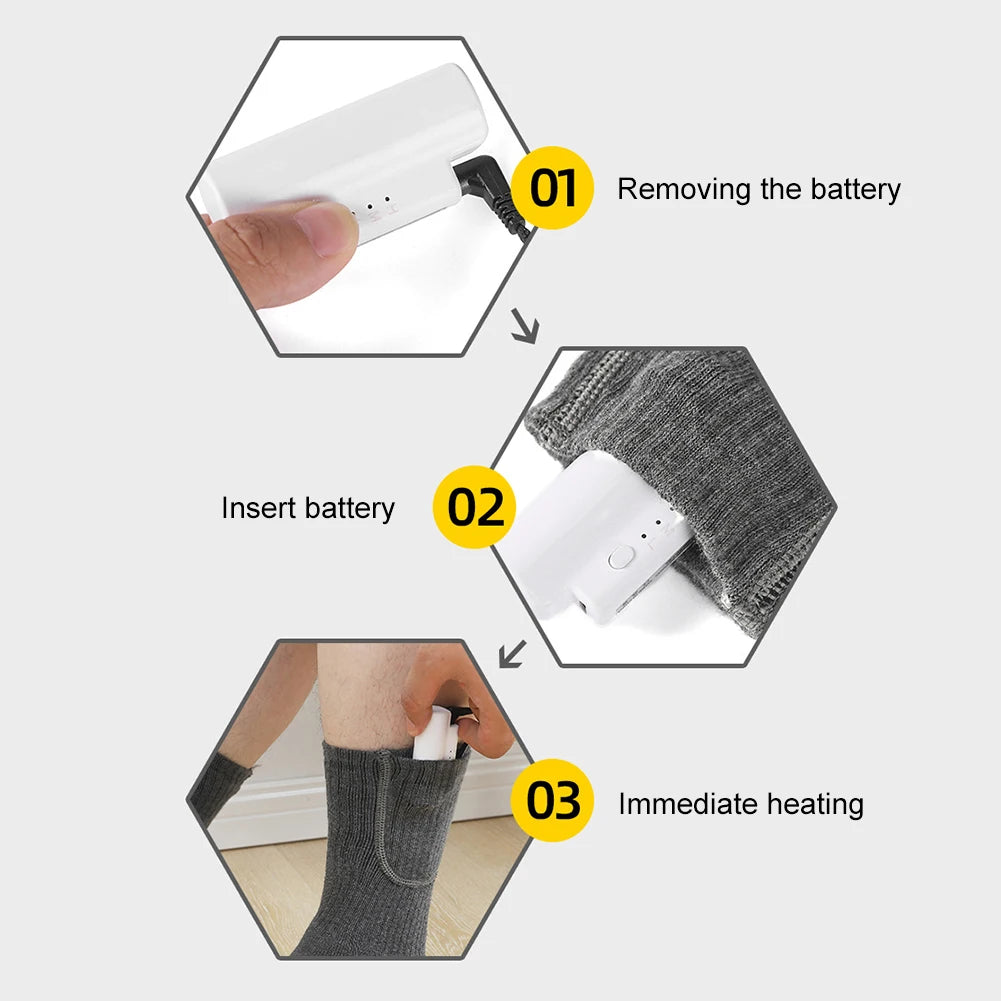 Unisex Rechargeable Heated Thermal Socks – Thickened & Washable