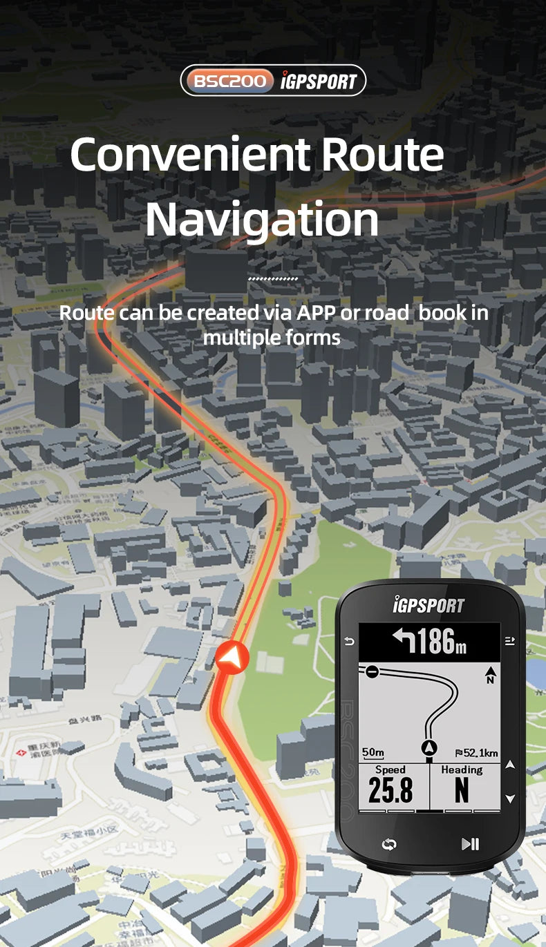 iGPSPORT BSC200 GPS Wireless Cycling Speedometer with ANT+ & Bluetooth 5.0