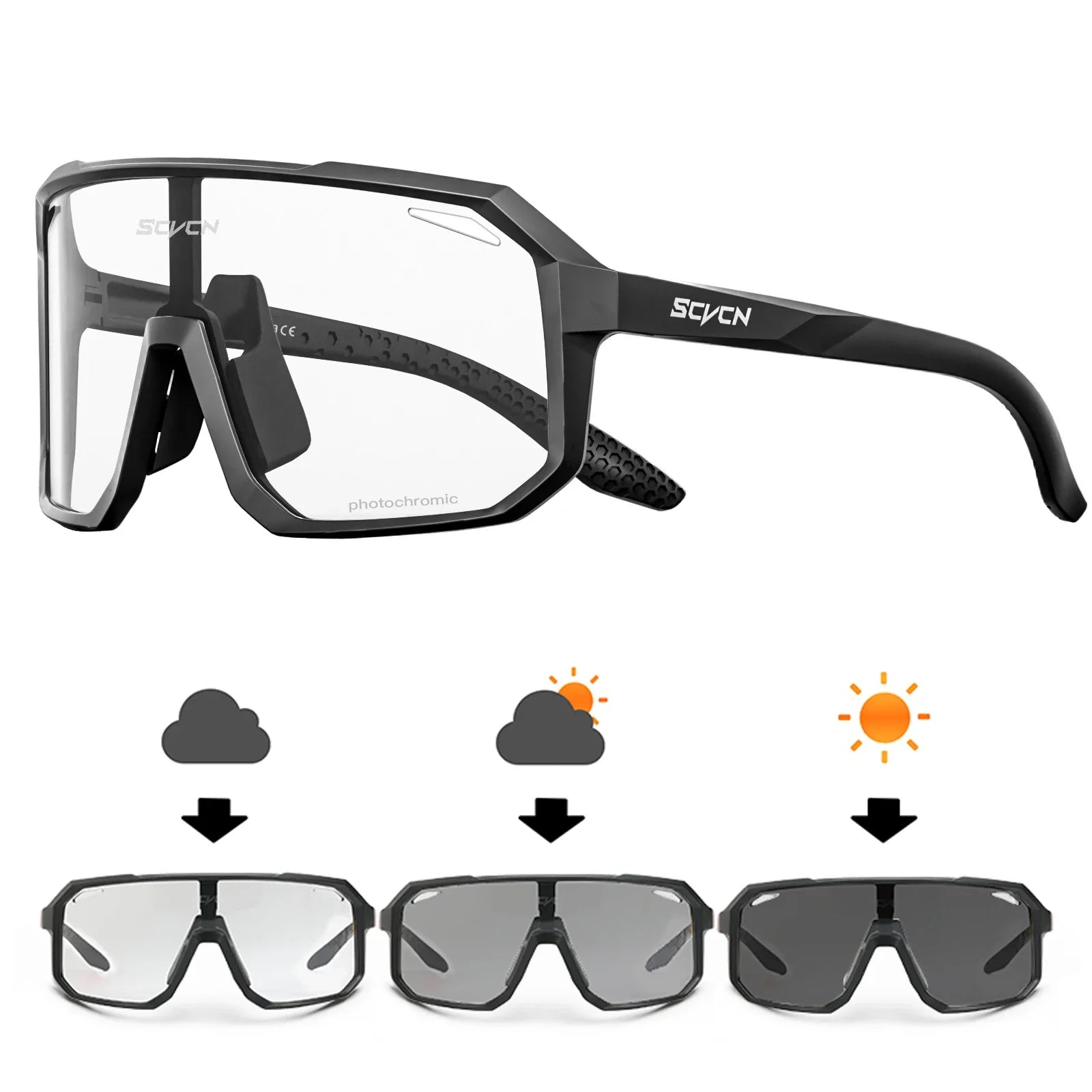 SCVCN Photochromic Cycling Sunglasses for Men & Women