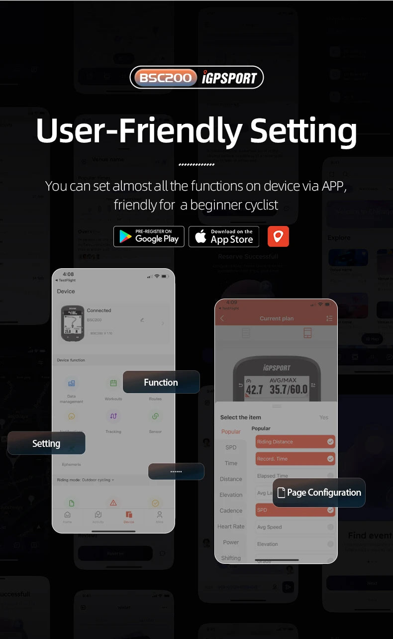 iGPSPORT BSC200 GPS Wireless Cycling Speedometer with ANT+ & Bluetooth 5.0