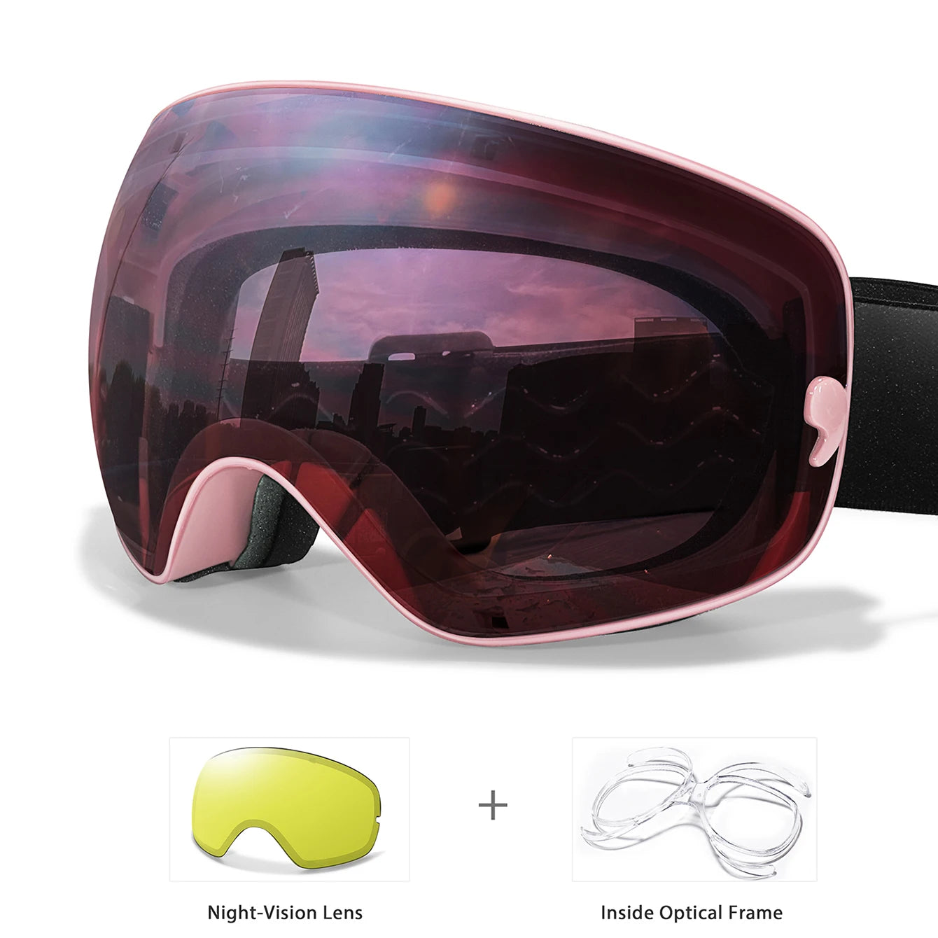Anti-Fog Ski & Snowboard Goggles with Night Vision