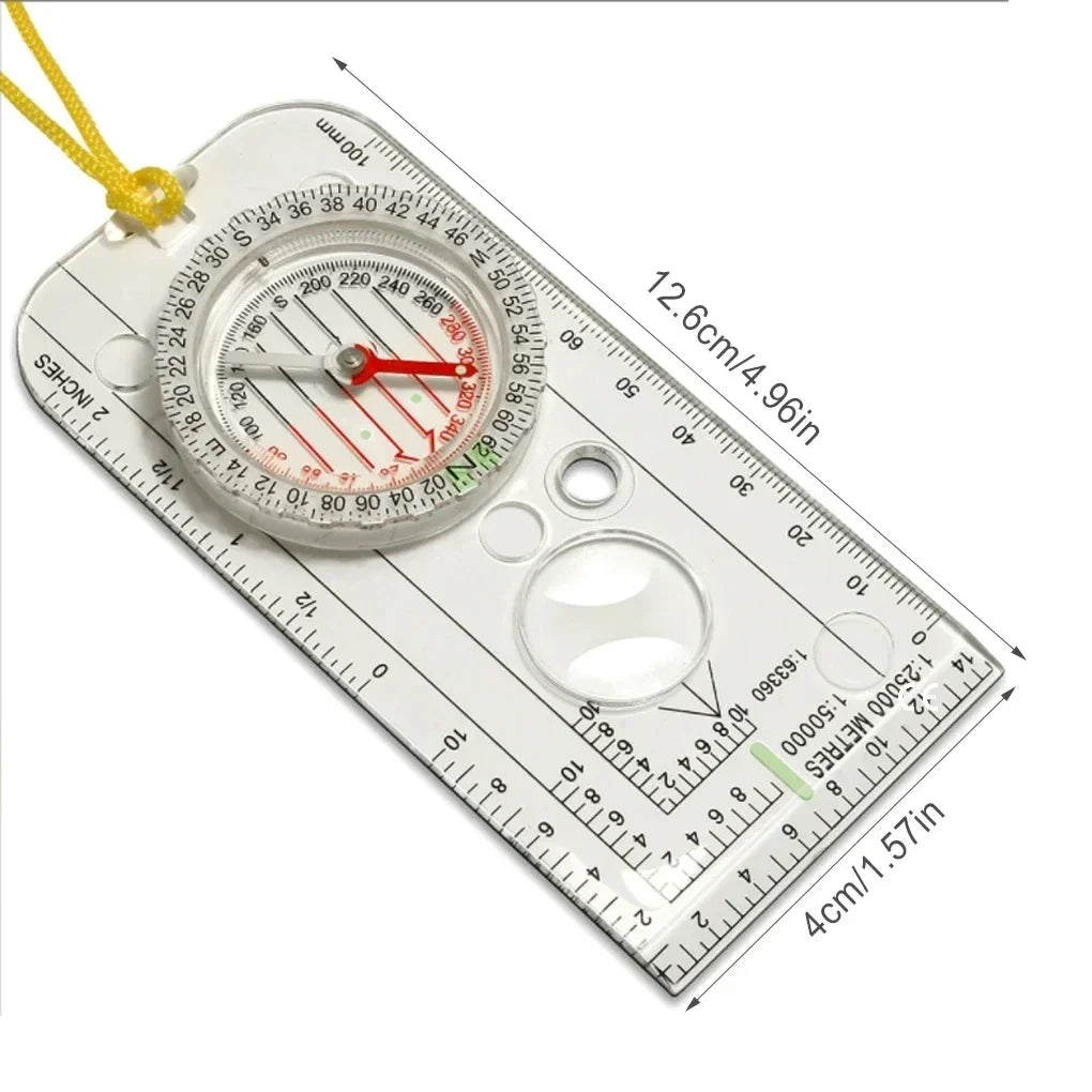Orienteering Compass with Map Ruler for Hiking, Scouting & Survival