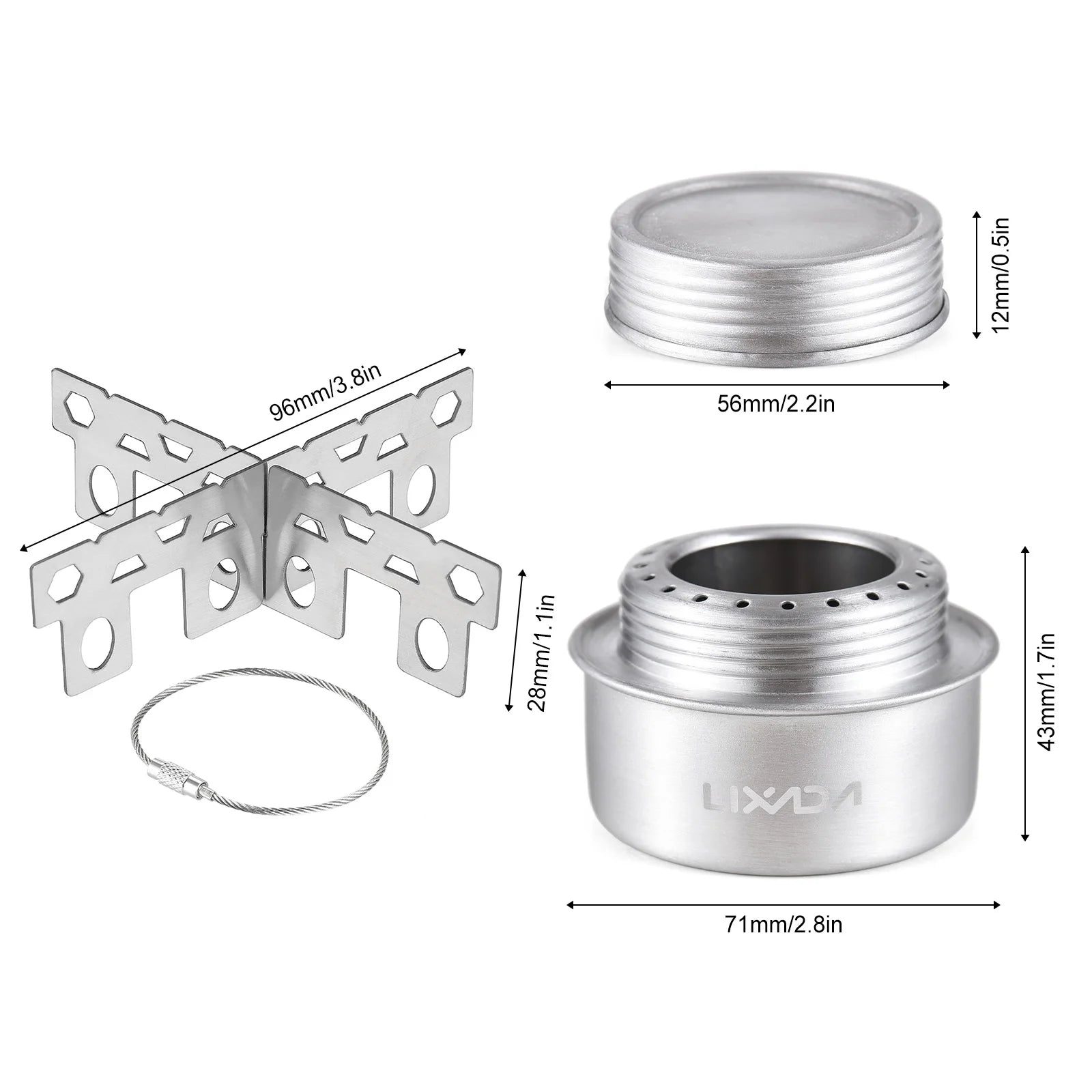 LIXADA Mini Camping Burner with Lid & Stand