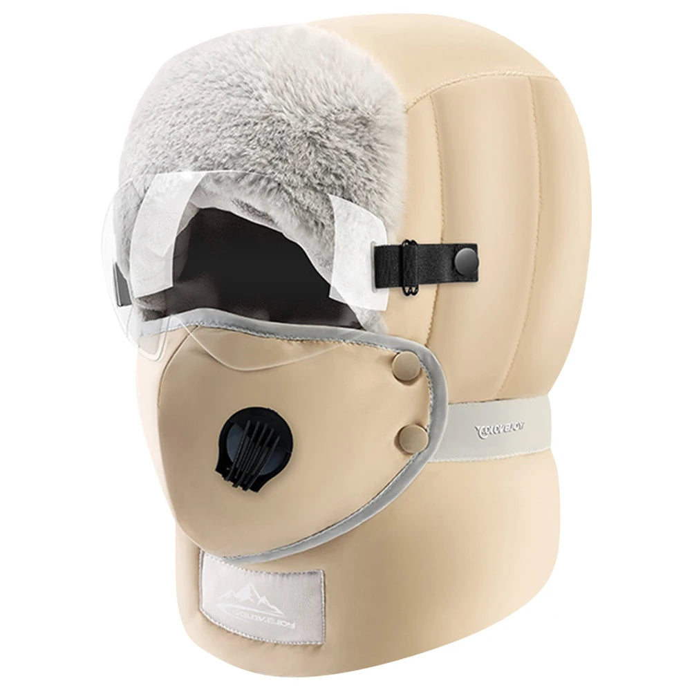 Winter Windproof Balaclava Hat with Goggles – Unisex Outdoor Ski Cap