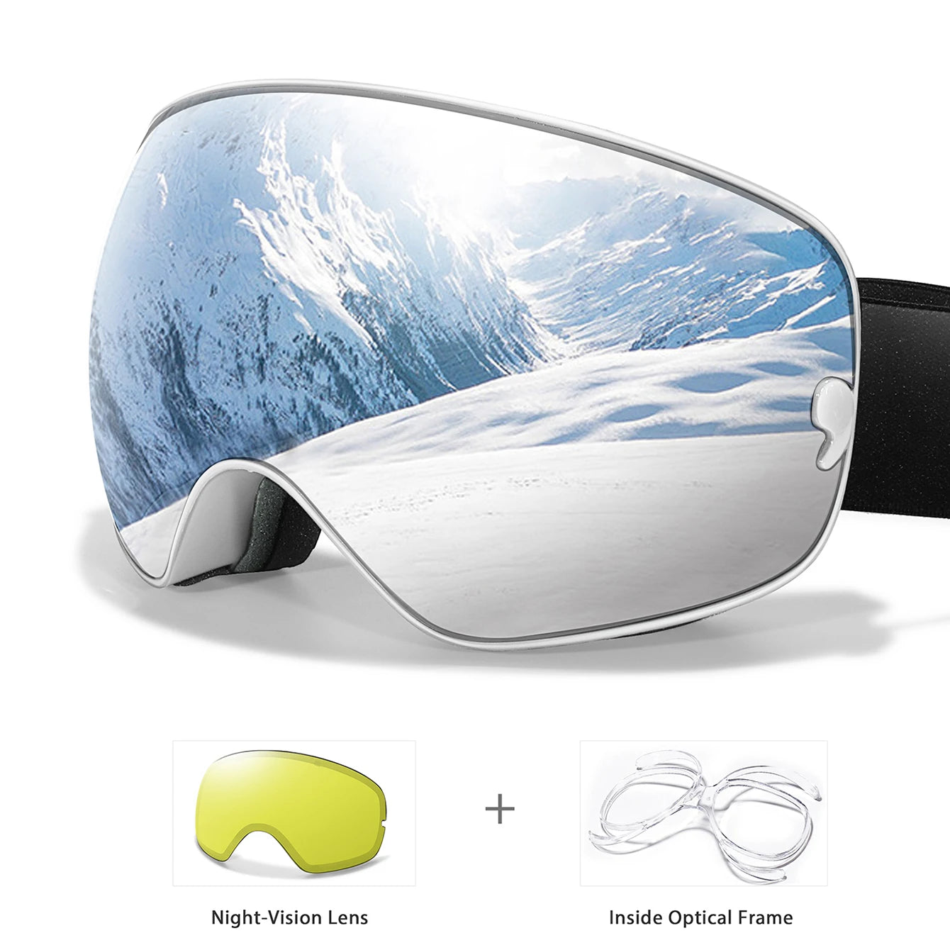 Anti-Fog Ski & Snowboard Goggles with Night Vision