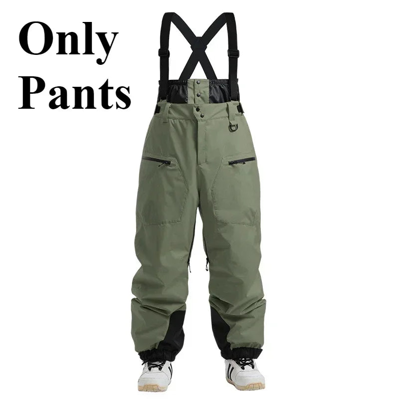 Unisex Waterproof Ski & Snowboard Overalls with Straps