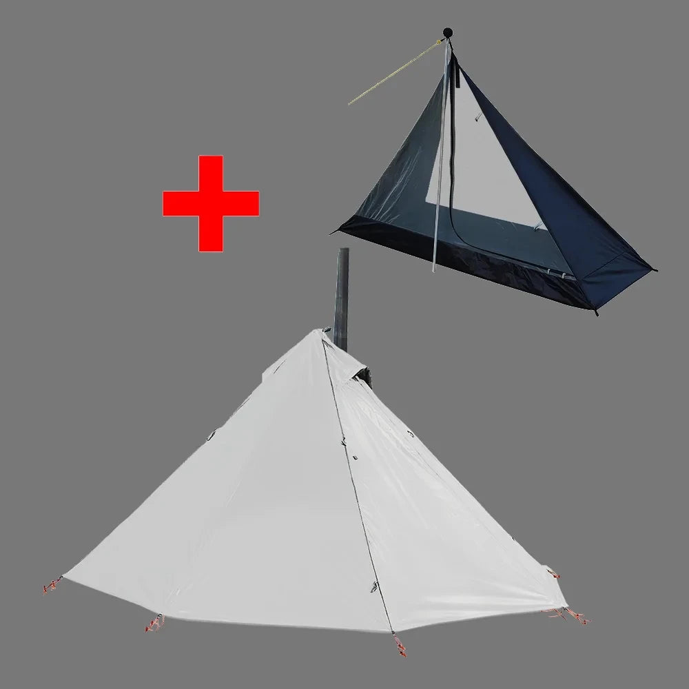 Ultralight 1-Person Hot Tent with Chimney Window for Winter