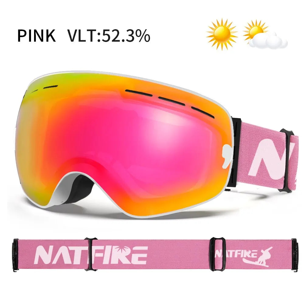 NATFIRE UV400 Anti-Fog Ski & Snowboard Goggles