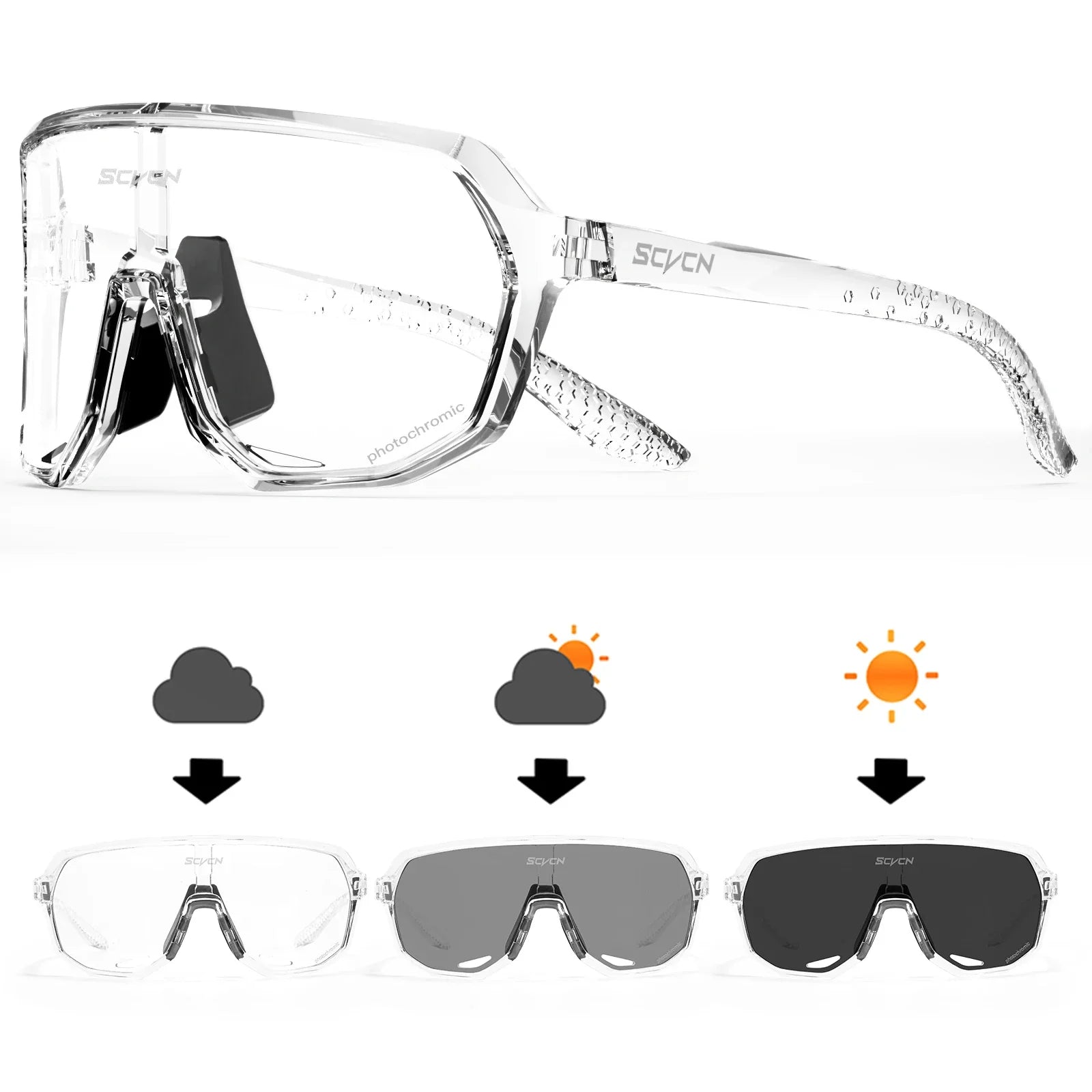 SCVCN Photochromic Cycling Sunglasses for Men & Women