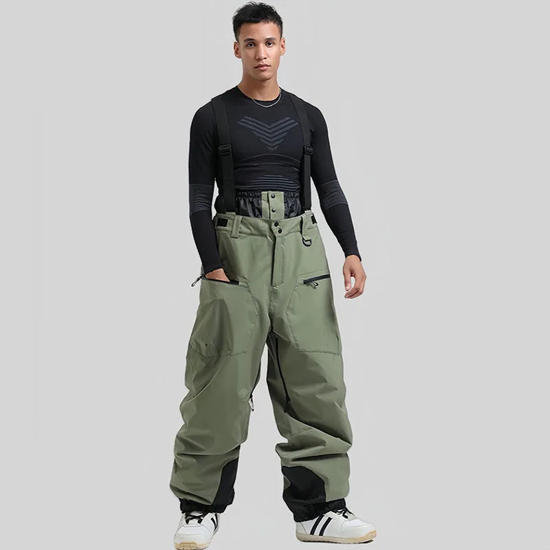 Unisex Waterproof Ski & Snowboard Overalls with Straps