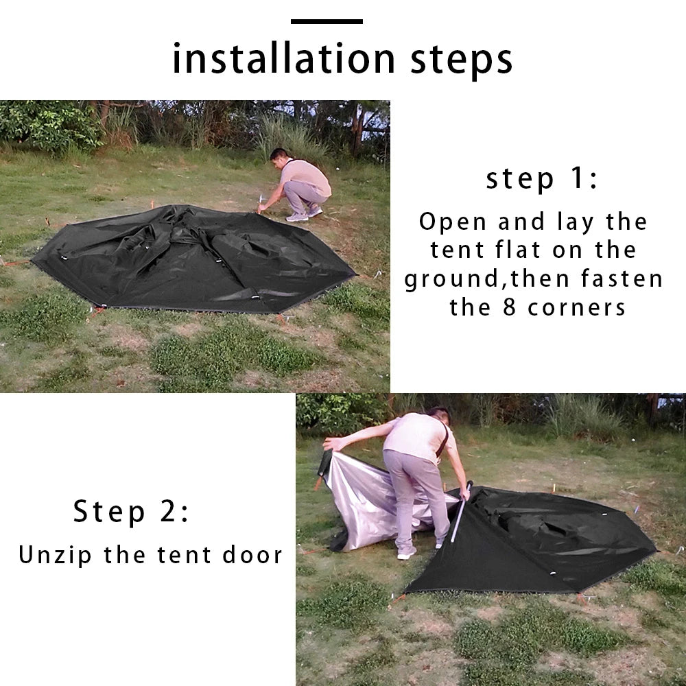 Ultralight 1-Person Hot Tent with Chimney Window for Winter