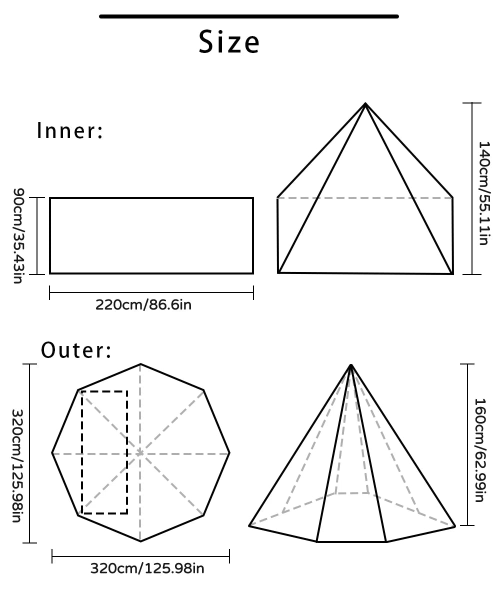 Ultralight 1-Person Hot Tent with Chimney Window for Winter