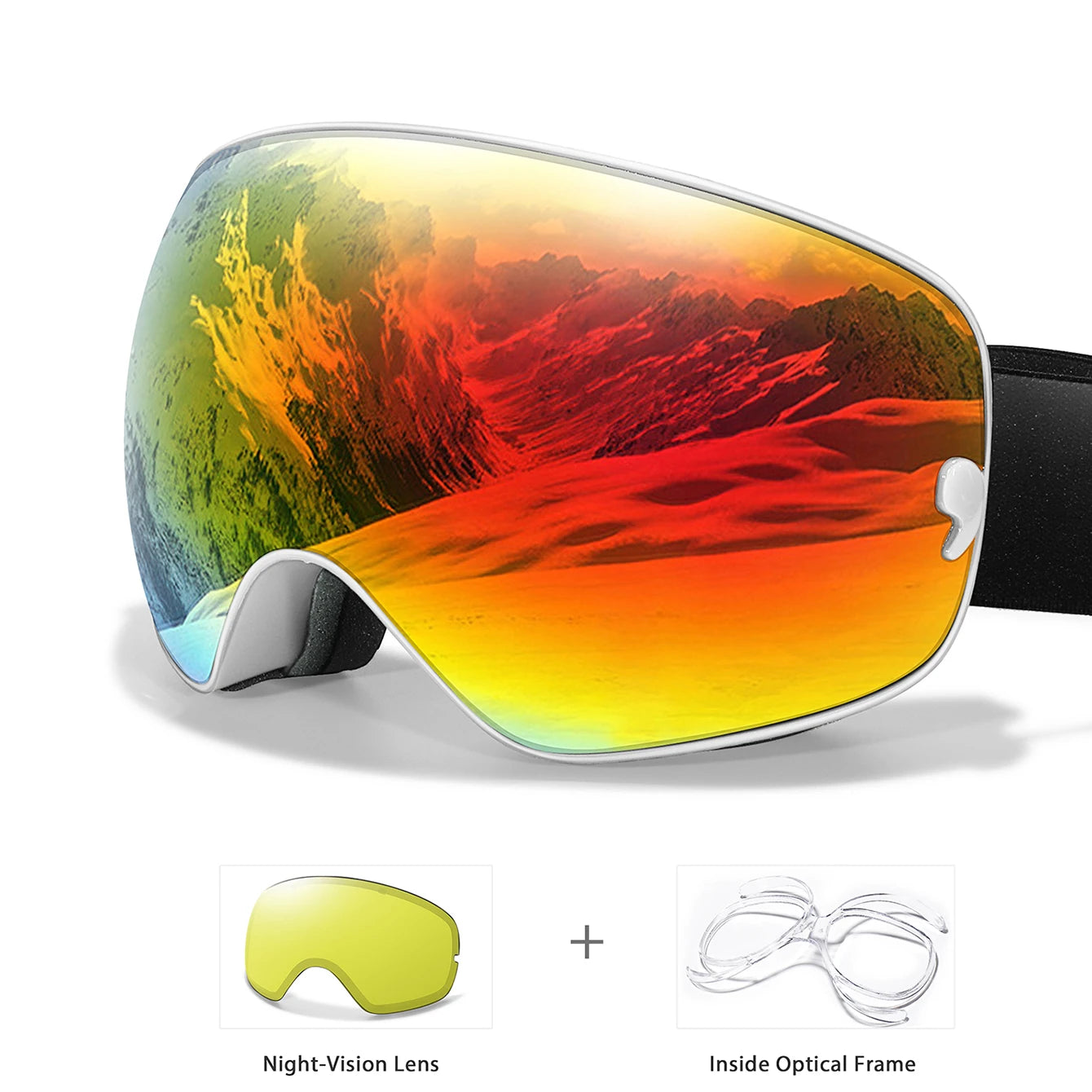 Anti-Fog Ski & Snowboard Goggles with Night Vision