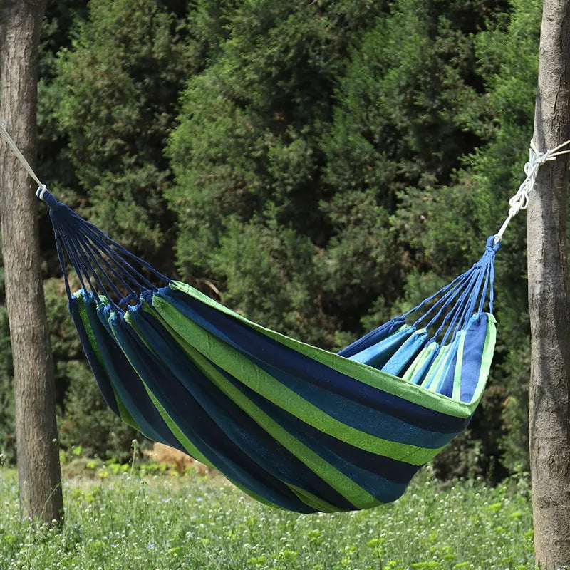 Double Camping Hammock with 2 Tie Straps for Indoors & Outdoors