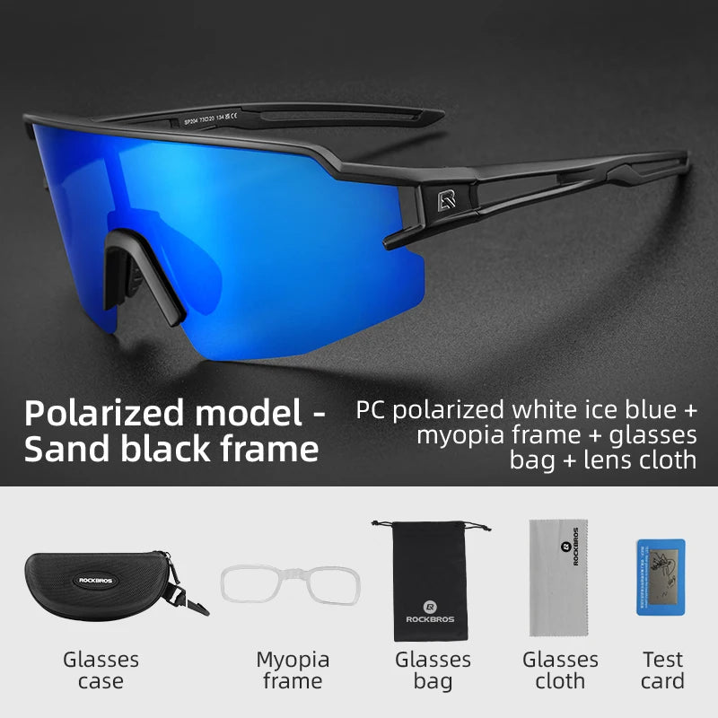 ROCKBROS Photochromic Cycling Glasses – UV400 Polarized Bike Eyewear