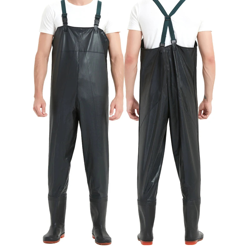 PVC Anti-Slip Waterproof Chest Waders with Boots for Fishing & Hunting