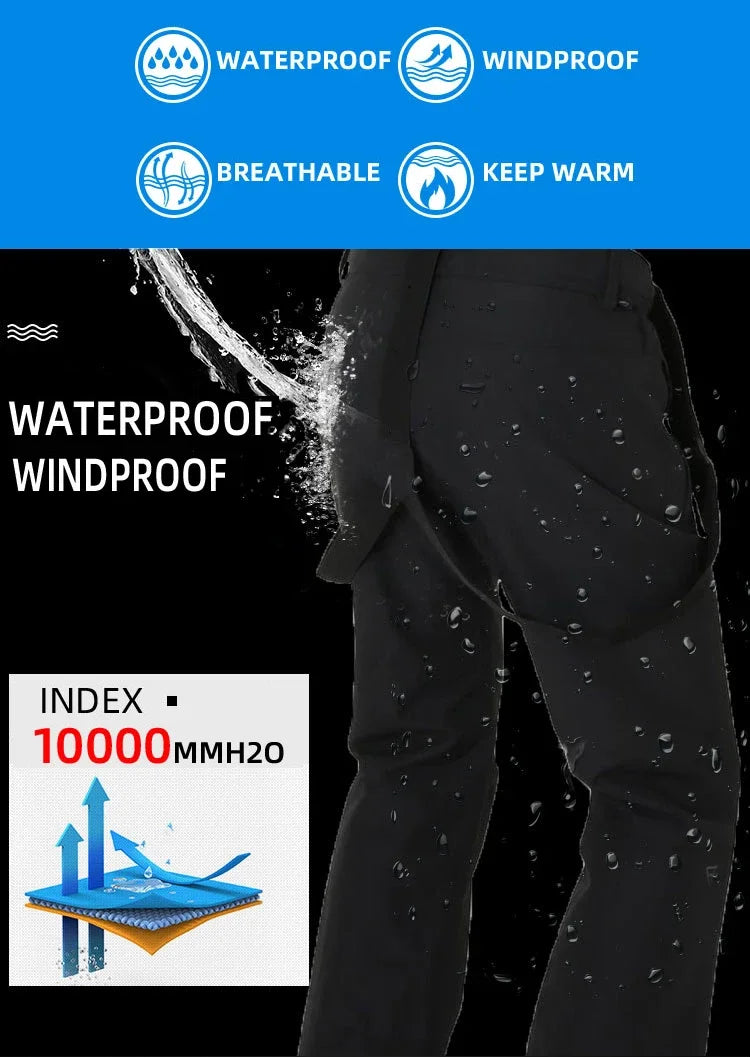 Unisex Waterproof Ski Pants with Suspenders