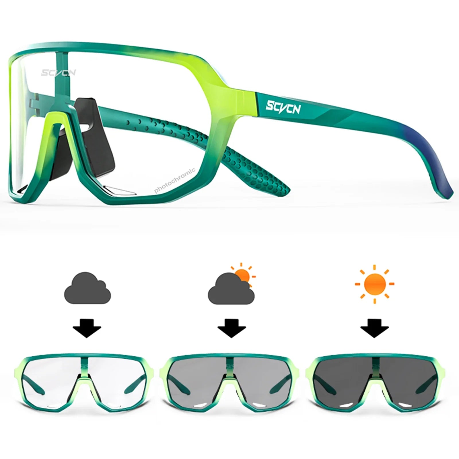 SCVCN Photochromic Cycling Sunglasses for Men & Women