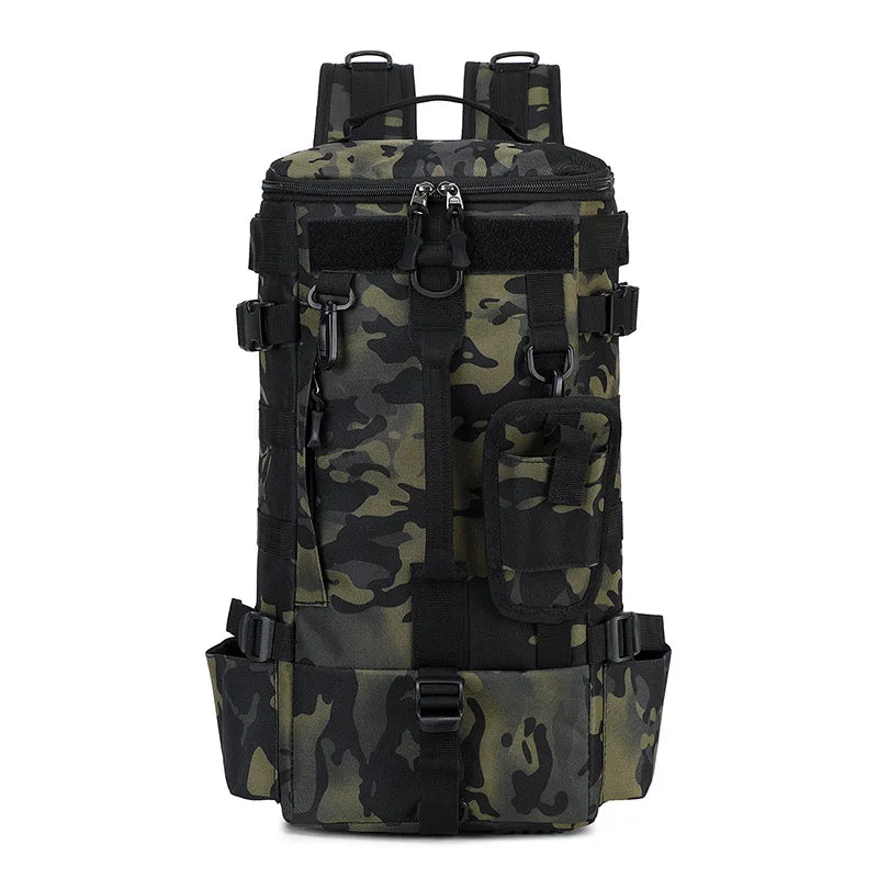 Tactical Fishing Backpack with Rod Holders & MOLLE System