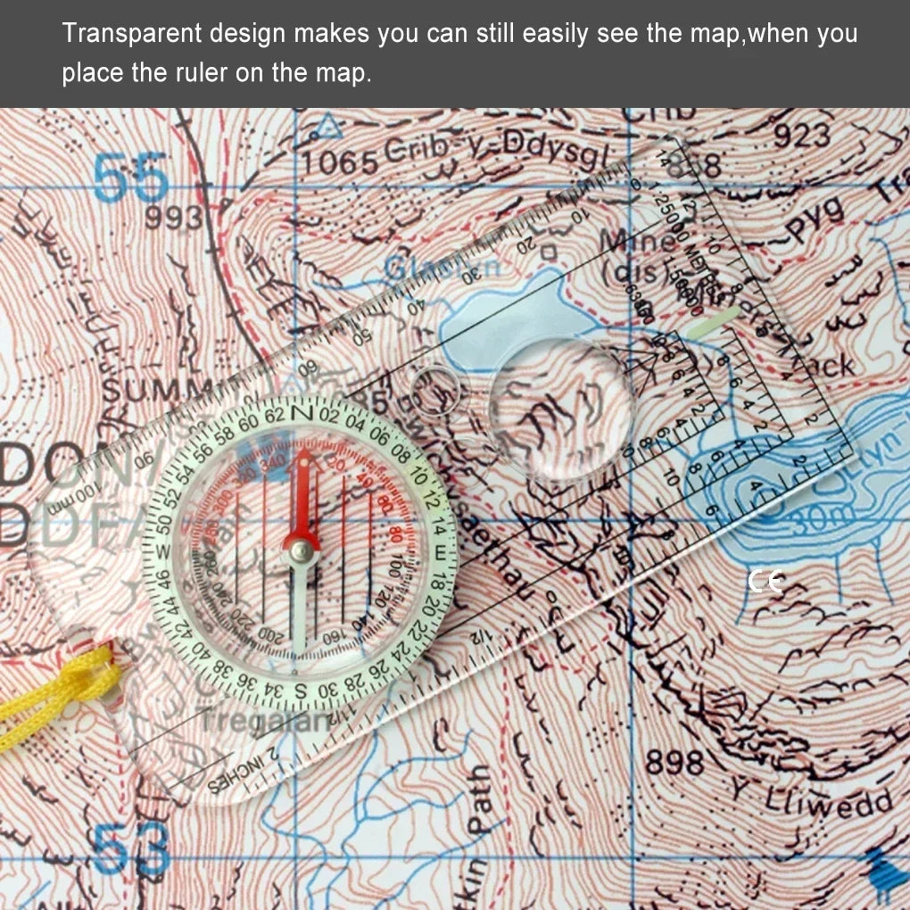 Orienteering Compass with Map Ruler for Hiking, Scouting & Survival