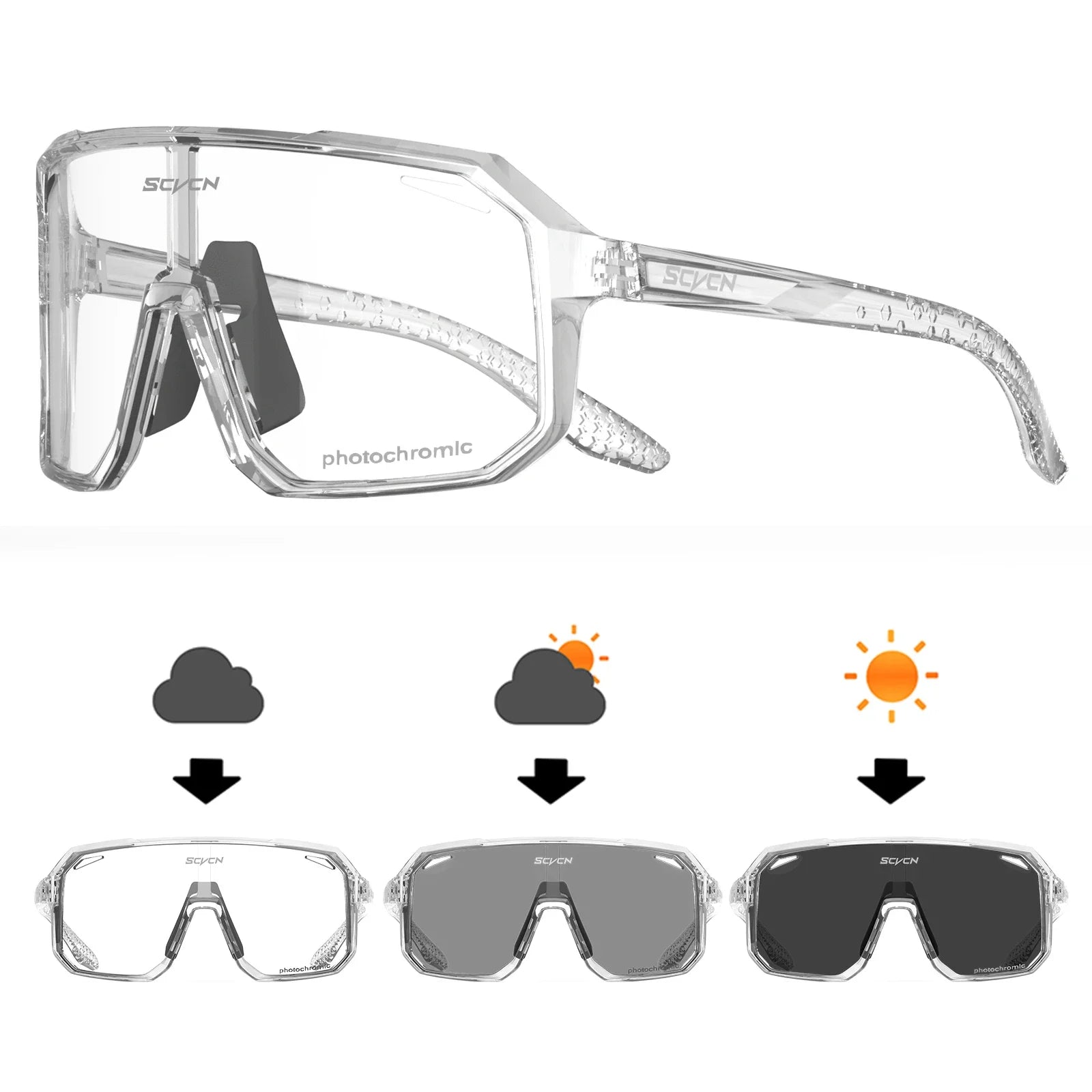 SCVCN Photochromic Cycling Sunglasses for Men & Women