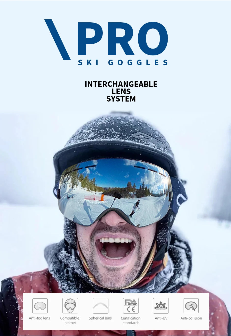 NATFIRE UV400 Anti-Fog Ski & Snowboard Goggles