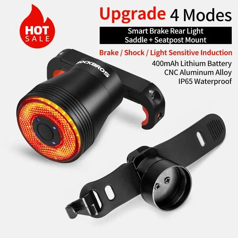 ROCKBROS Q5 Smart Brake-Sensing Bike with IPX6 Waterproof LED Rear Light