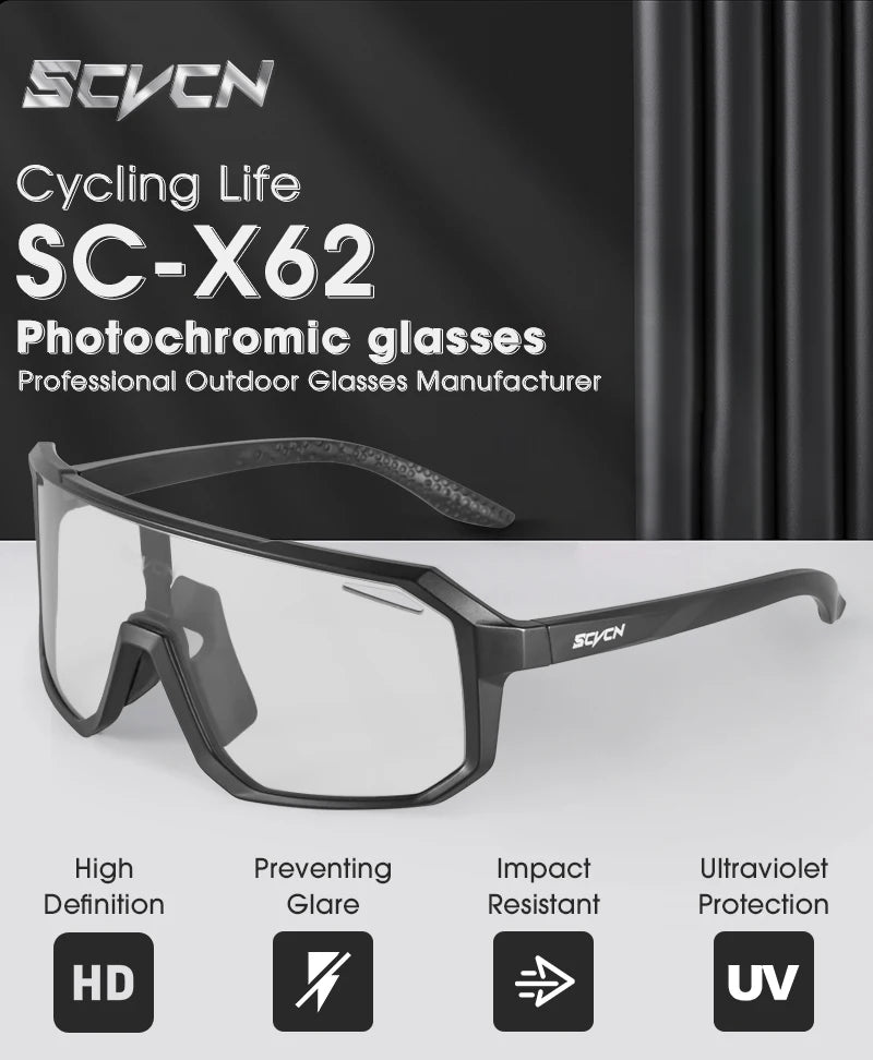 SCVCN Photochromic Cycling Sunglasses for Men & Women