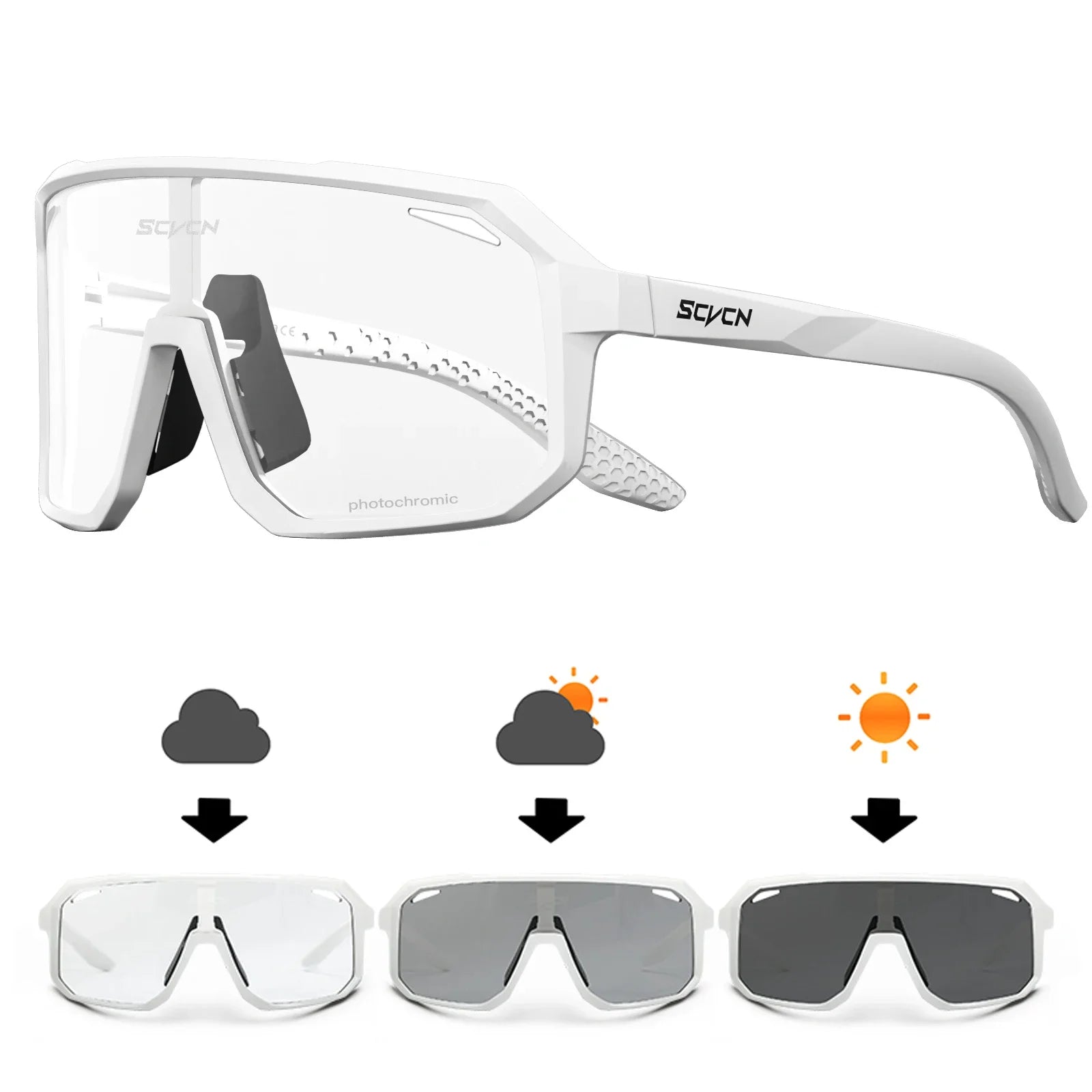 SCVCN Photochromic Cycling Sunglasses for Men & Women