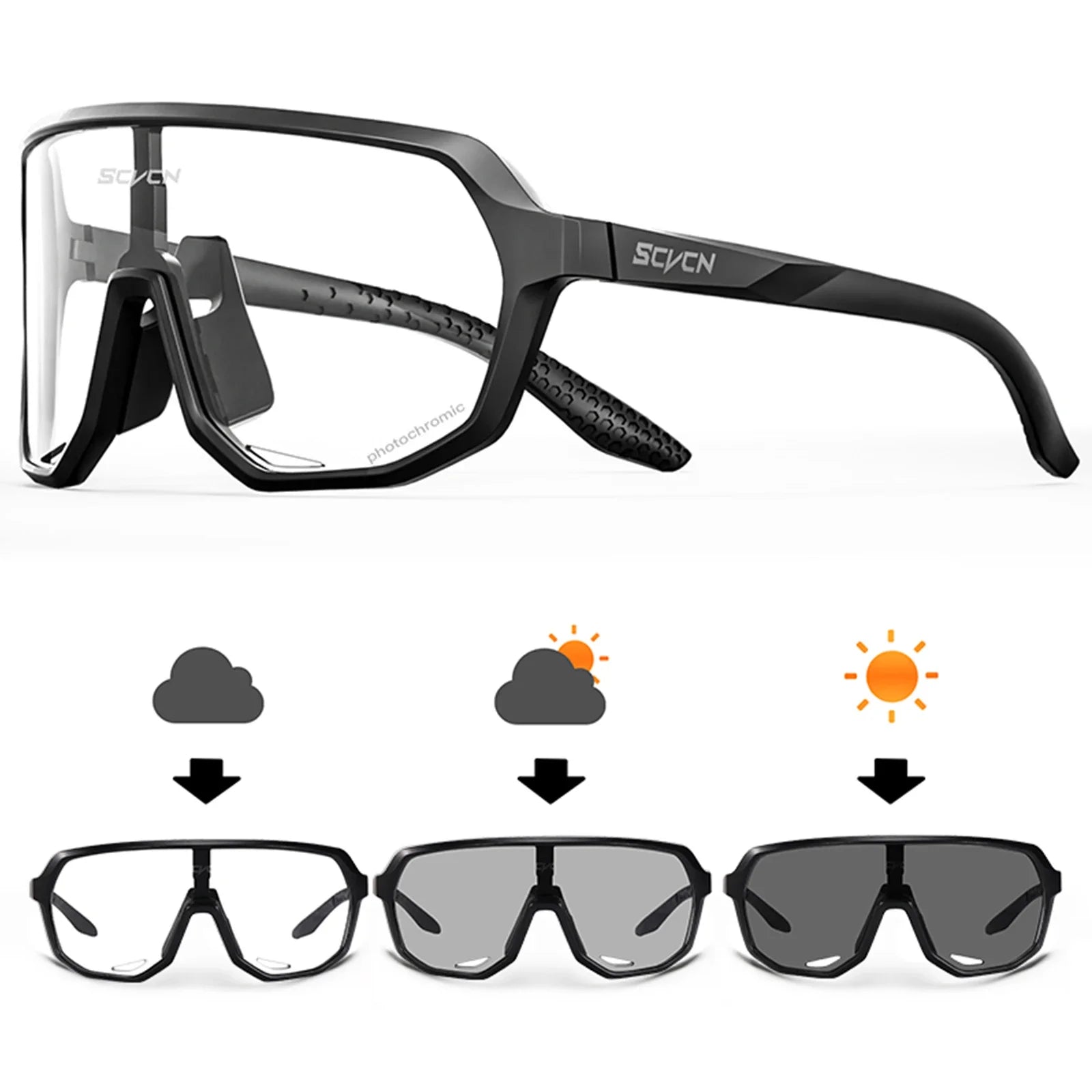 SCVCN Photochromic Cycling Sunglasses for Men & Women