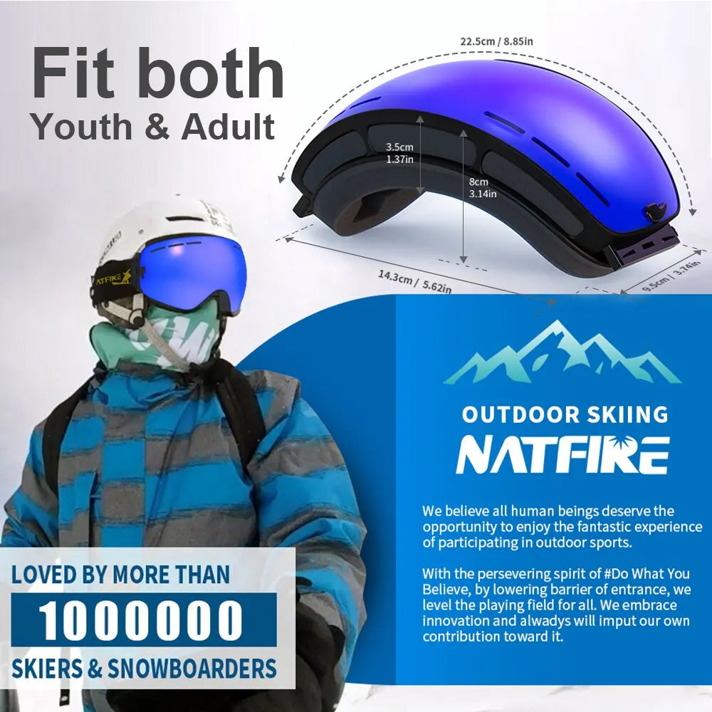 NATFIRE UV400 Anti-Fog Ski & Snowboard Goggles
