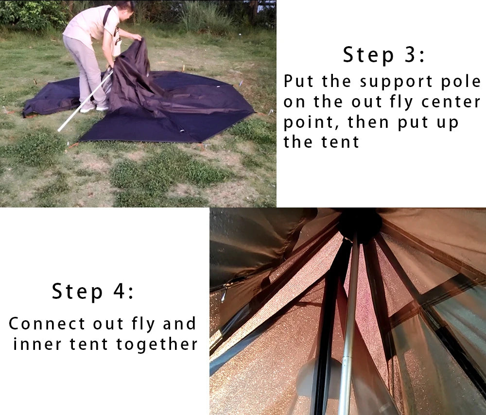 Ultralight 1-Person Hot Tent with Chimney Window for Winter