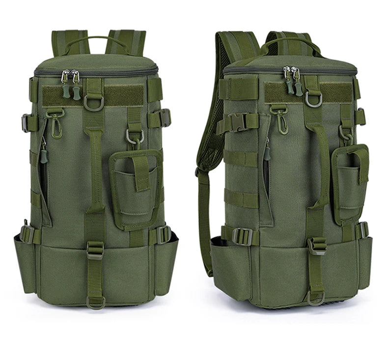 Tactical Fishing Backpack with Rod Holders & MOLLE System