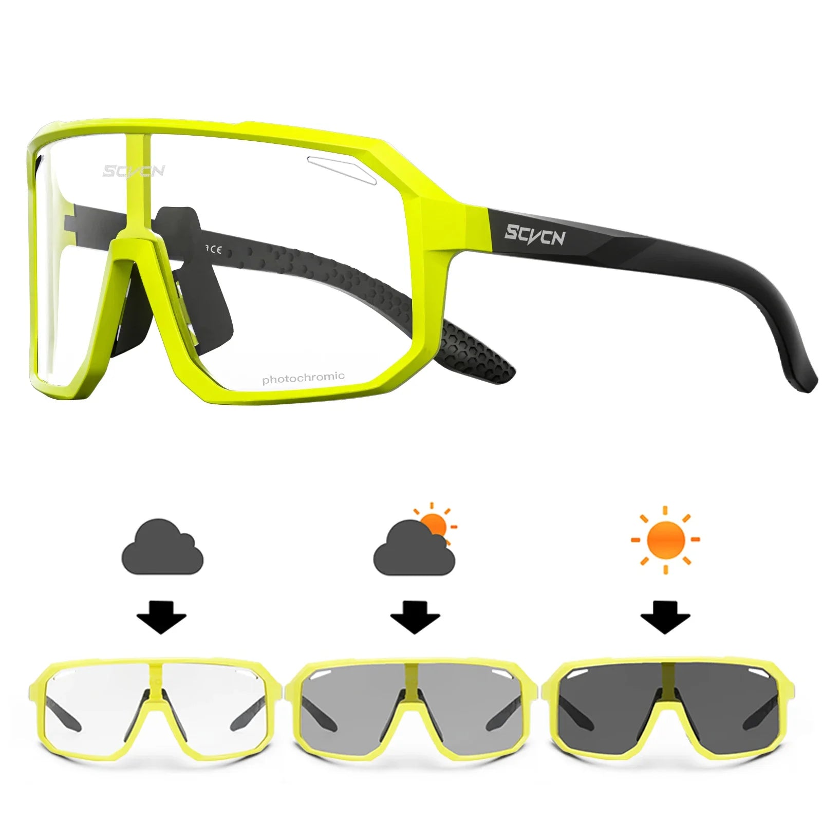 SCVCN Photochromic Cycling Sunglasses for Men & Women