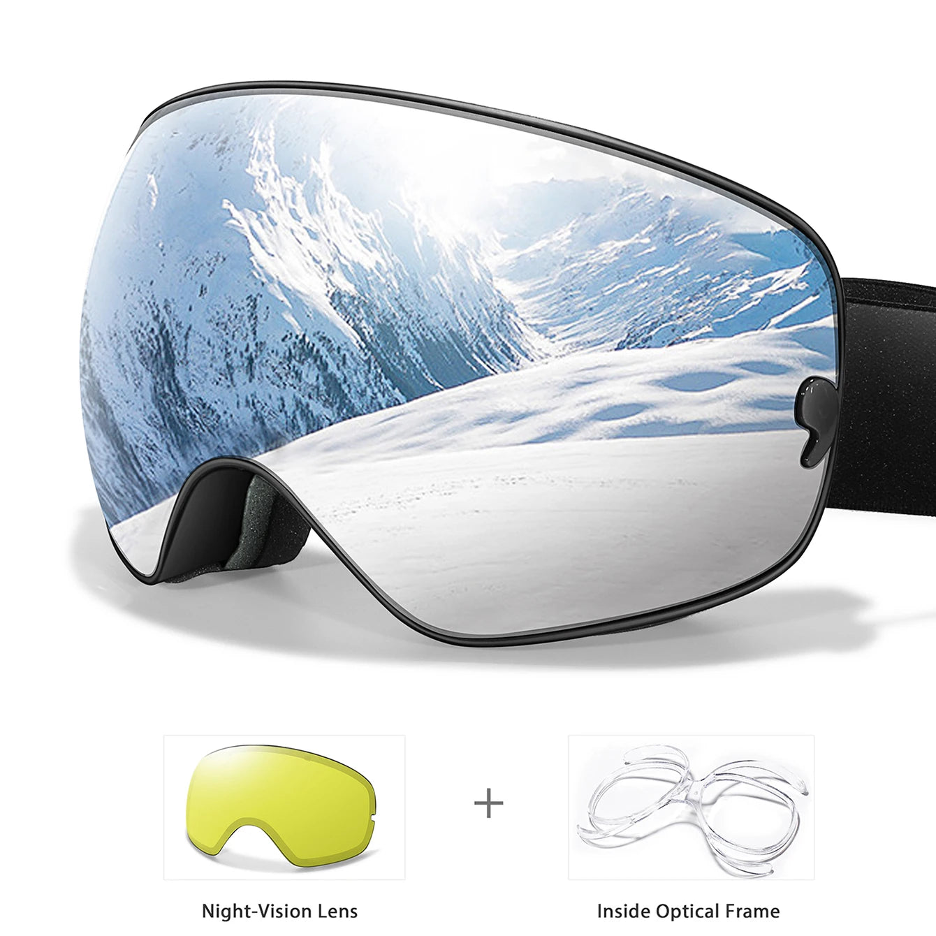Anti-Fog Ski & Snowboard Goggles with Night Vision
