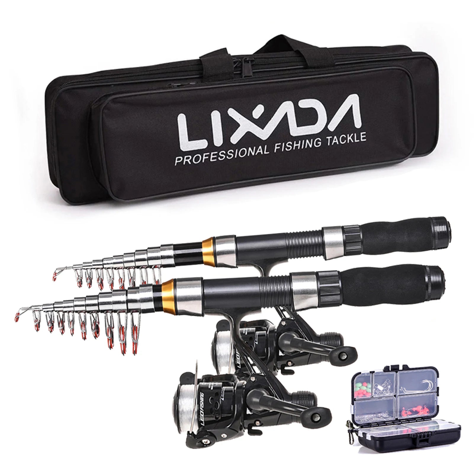 Lixada Telescopic Carbon Fiber Fishing Rod & Reel Combo with Bag
