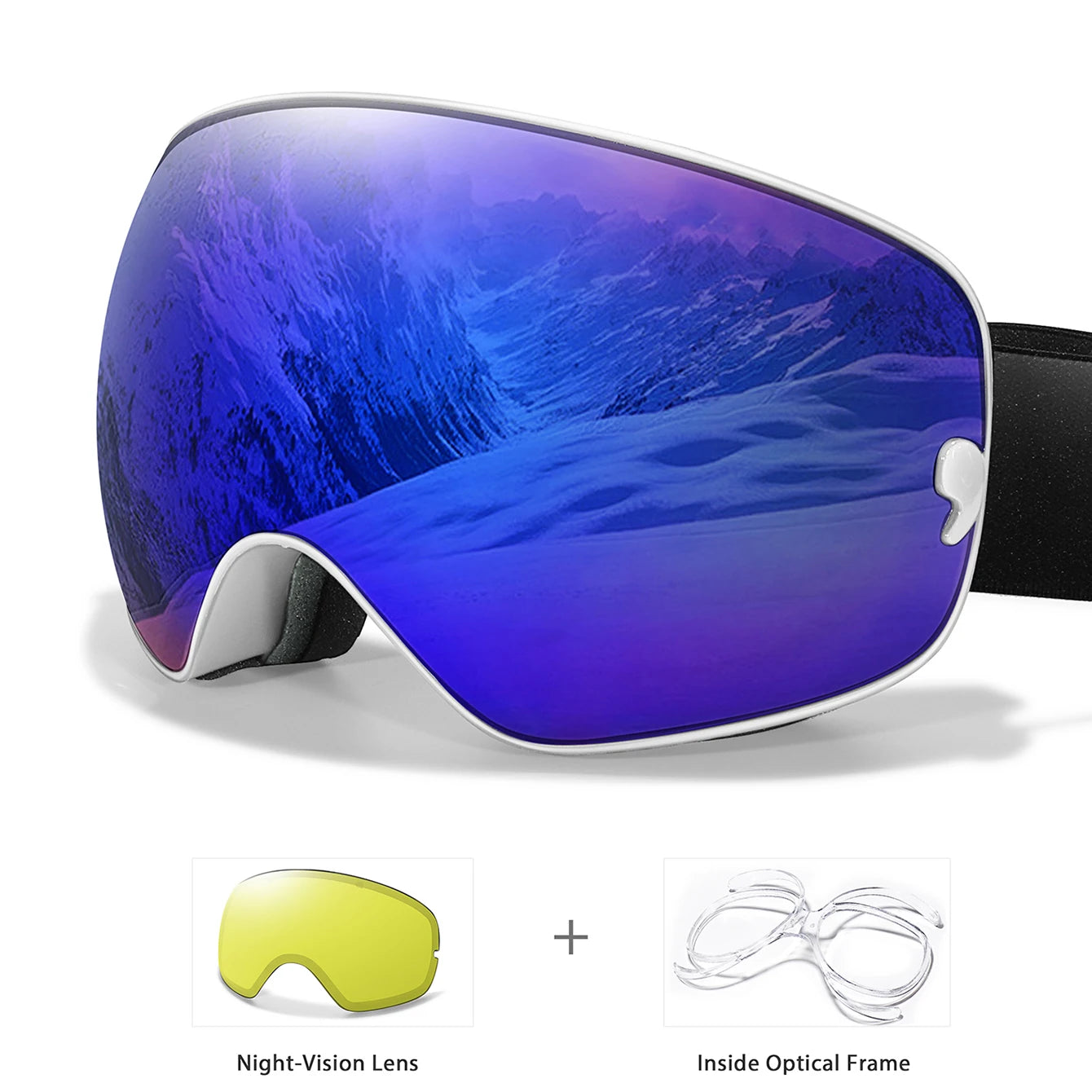 Anti-Fog Ski & Snowboard Goggles with Night Vision